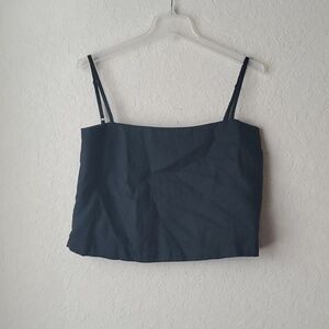 Assembly Label sz 14 100%  linen crop top spaghetti strap